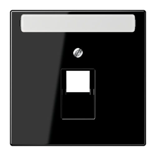 JUNG LS 990 Черная Накладка 1-ой наклонной ТЛФ/комп розетки с полем для надписи