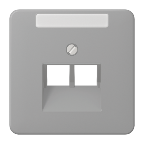 JUNG CD 500/CD plus Серая Накладка 2-ой наклонной ТЛФ/комп розетки с полем для надписи