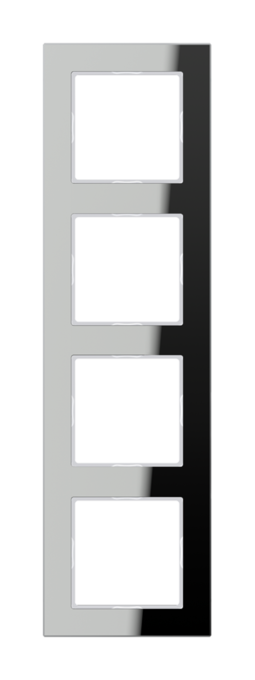 Рамка 4 поста JUNG A CREATION, зеркальное серебро