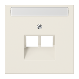 JUNG LS 990 Бежевая Накладка 2-ой наклонной ТЛФ/комп розетки с полем для надписи