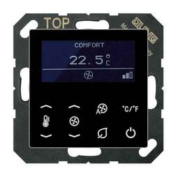 Терморегулятор Jung А-СЕРИЯ, с дисплеем, электронный, черный, TRDA523048SW